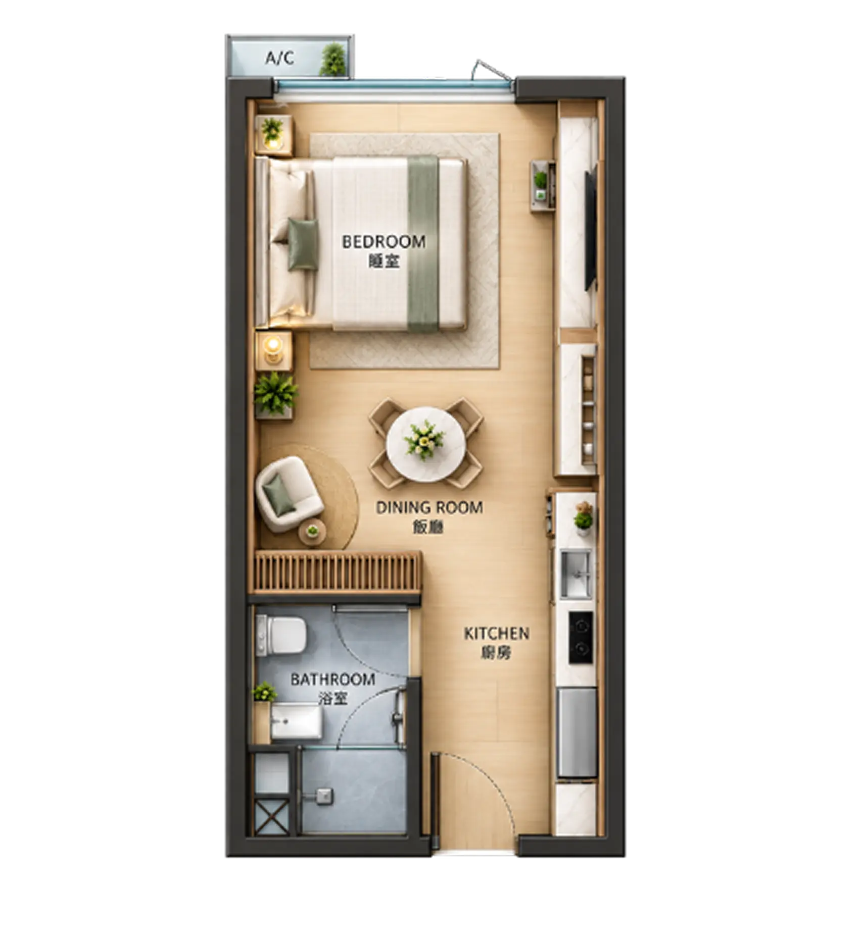Studio Type A Floor Plan